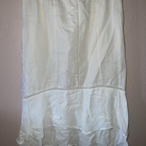 Chico's White Tiered Midi Skirt size large